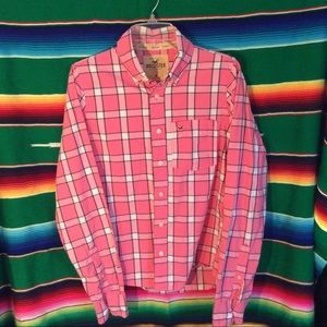 Hollister long sleeve plaid button up shirt.
